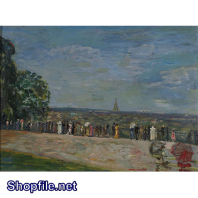 Tranh sơn dầu nông dân đi lao động